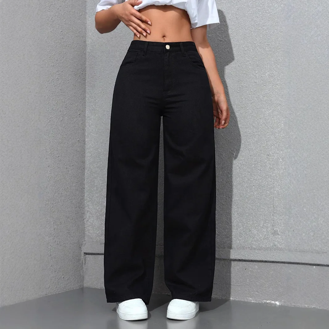 Mom Jeans Women - Damskie jeansy z szerokimi nogawkami, streetwear,