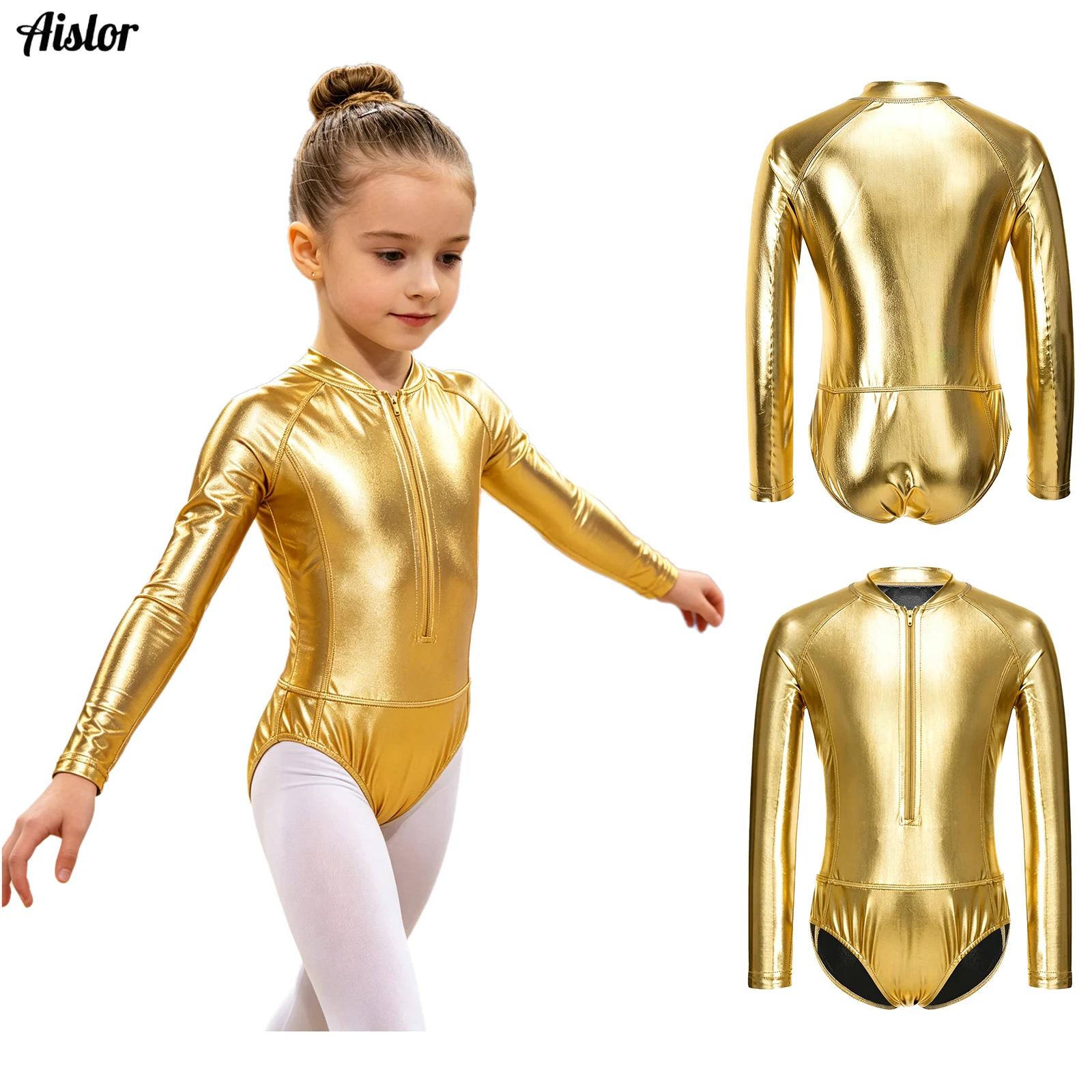 Turtleneck Bodysuit - Dziecięcy strój gimnastyczny dla dziewcząt z