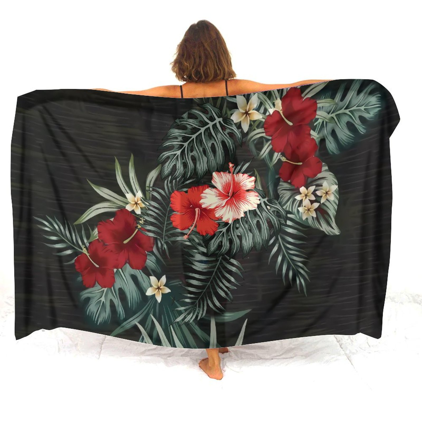 Printed Wrap Skirt - Hawajski kurort plażowy polinezyjski Vintage kwiat