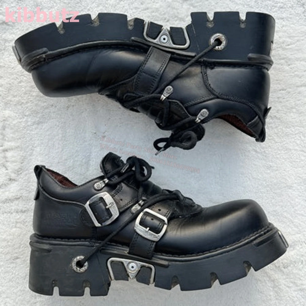 Fashion Women Belt - Buty Punkowe Sneakersy Platforma Rock Gotykowy