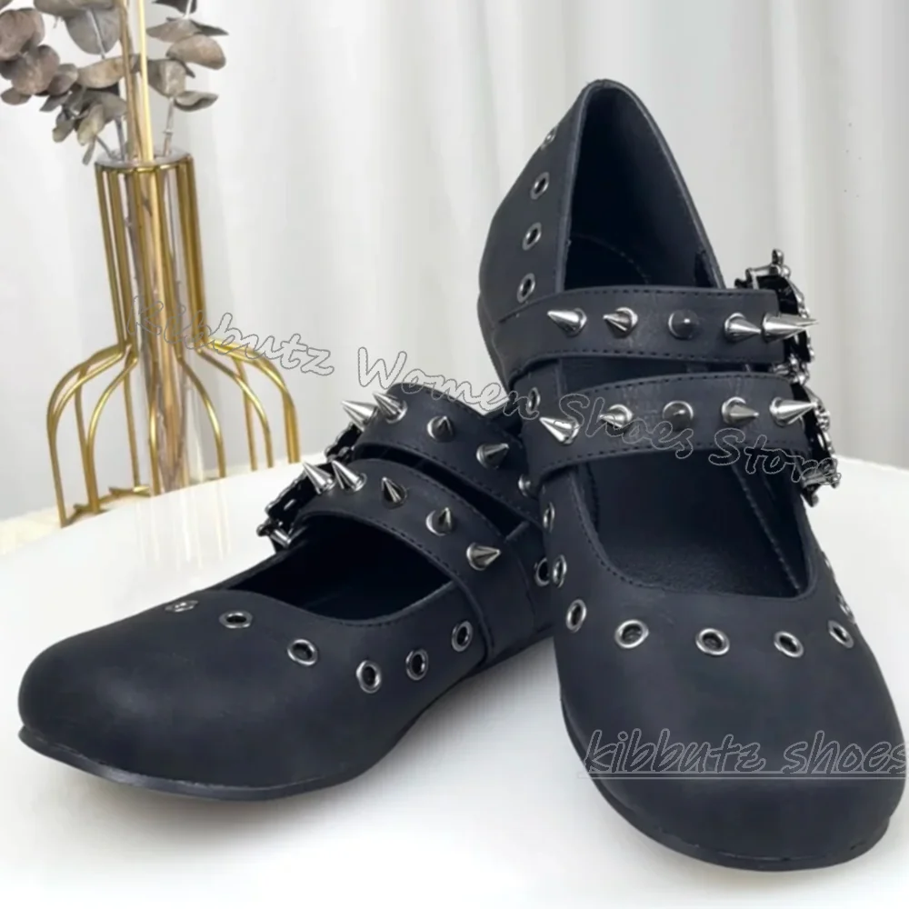 Fashion Women Belt - Gotyckie baleriny, punk rockowe klamry do