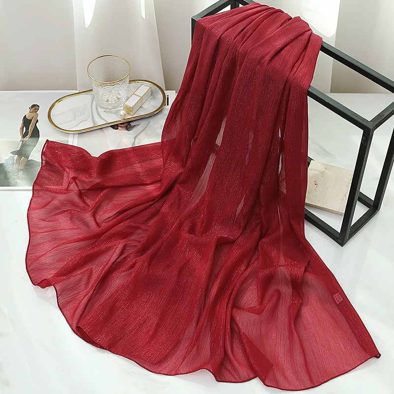Women'S Fashion Poncho - Damska cienka jedwabna apaszka, jednolita chusta