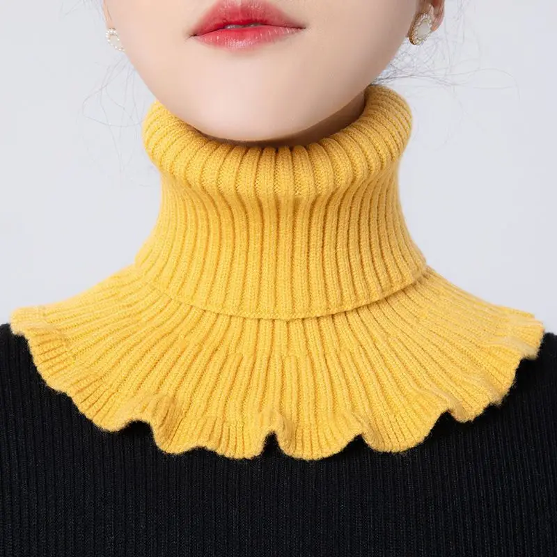 Turtleneck Bodysuit - Ciepły szalik z dzianiny z kołnierzem