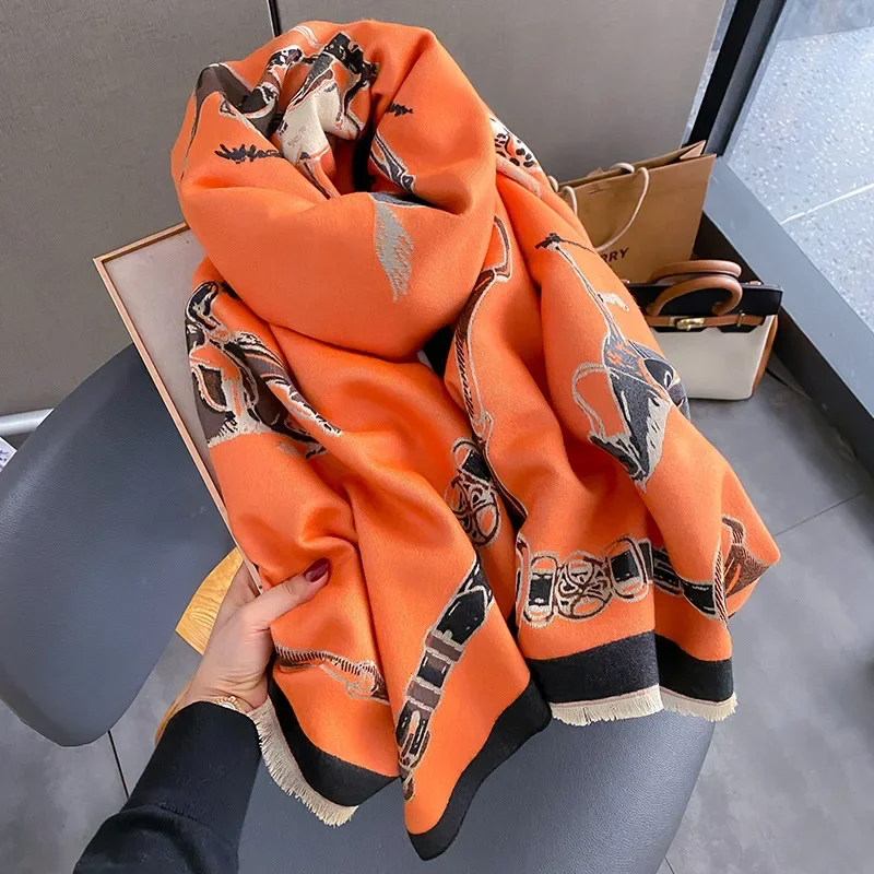 Women'S Fashion Poncho - 2024 Luksusowy ciepły szal Pashmina Szalik