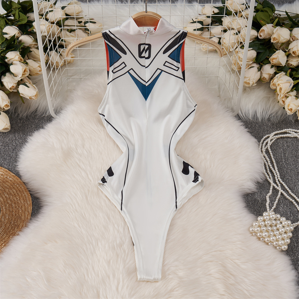 Biały śliczny słodki kombinezo – Turtleneck Bodysuit recenzja i cena