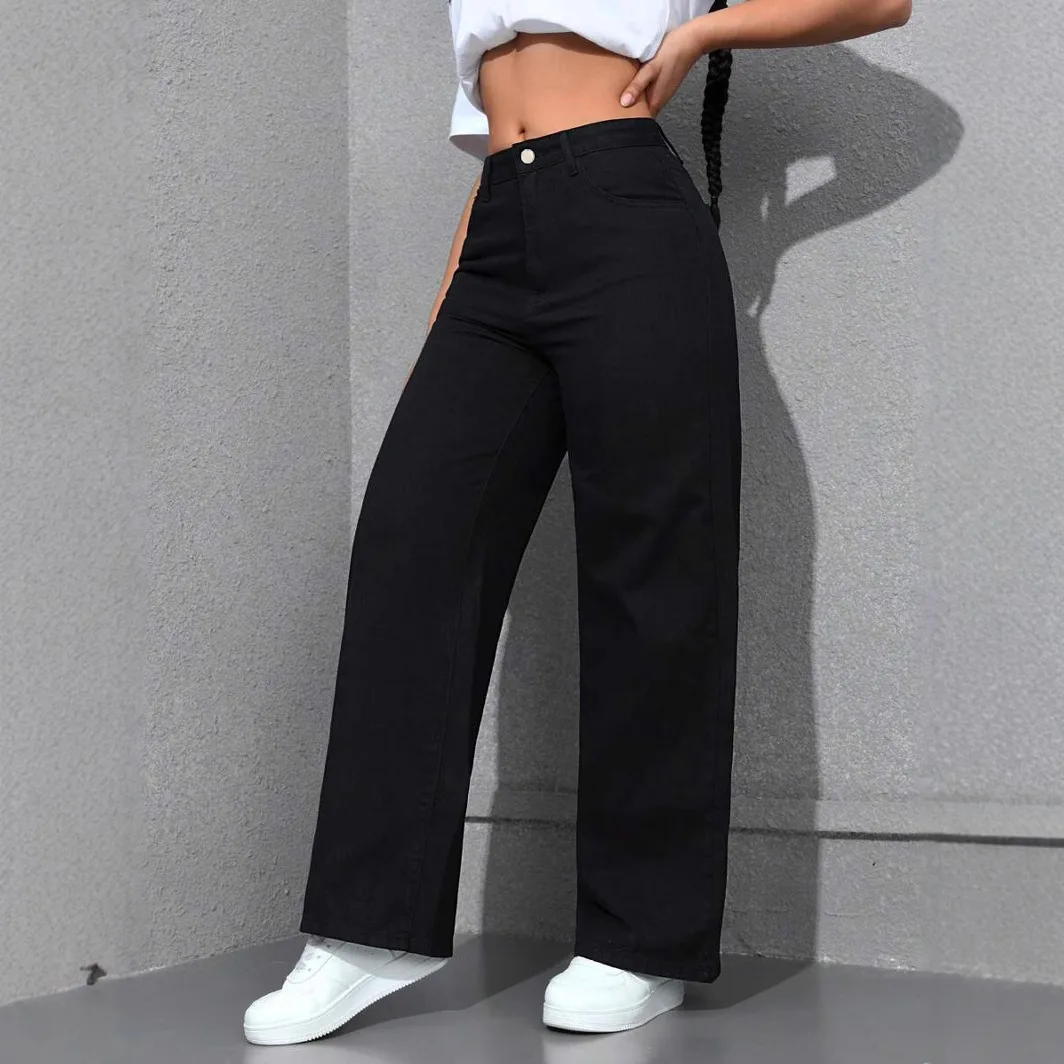 Damskie jeansy z szerokimi nog – Mom Jeans Women recenzja i cena