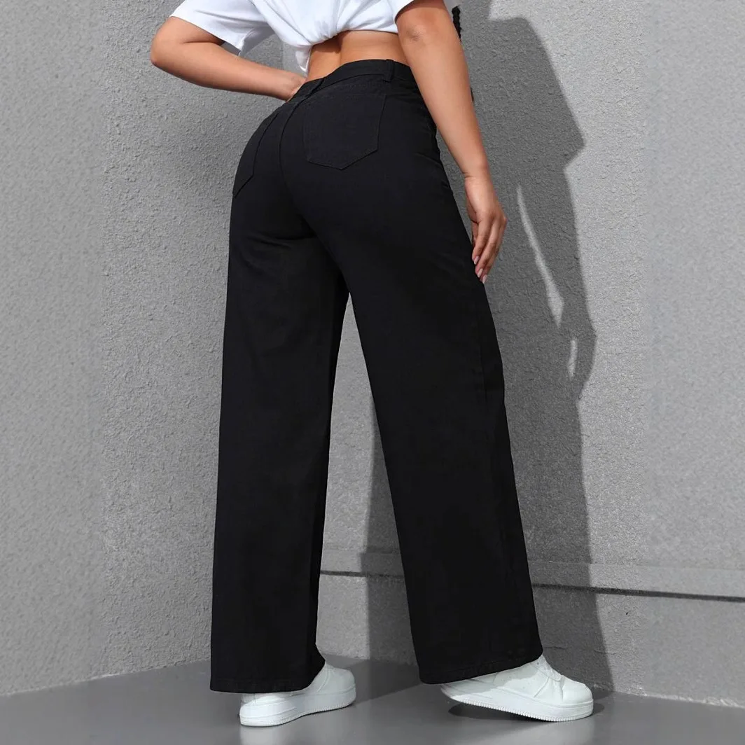 Damskie jeansy z szerokimi nog – Mom Jeans Women recenzja i cena