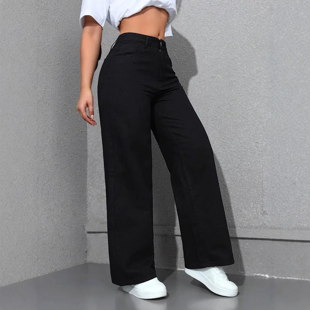 Damskie jeansy z szerokimi nog – Mom Jeans Women recenzja i cena
