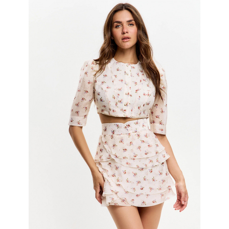 Komplet z kwiatowym nadrukiem: – Printed Wrap Skirt recenzja i cena