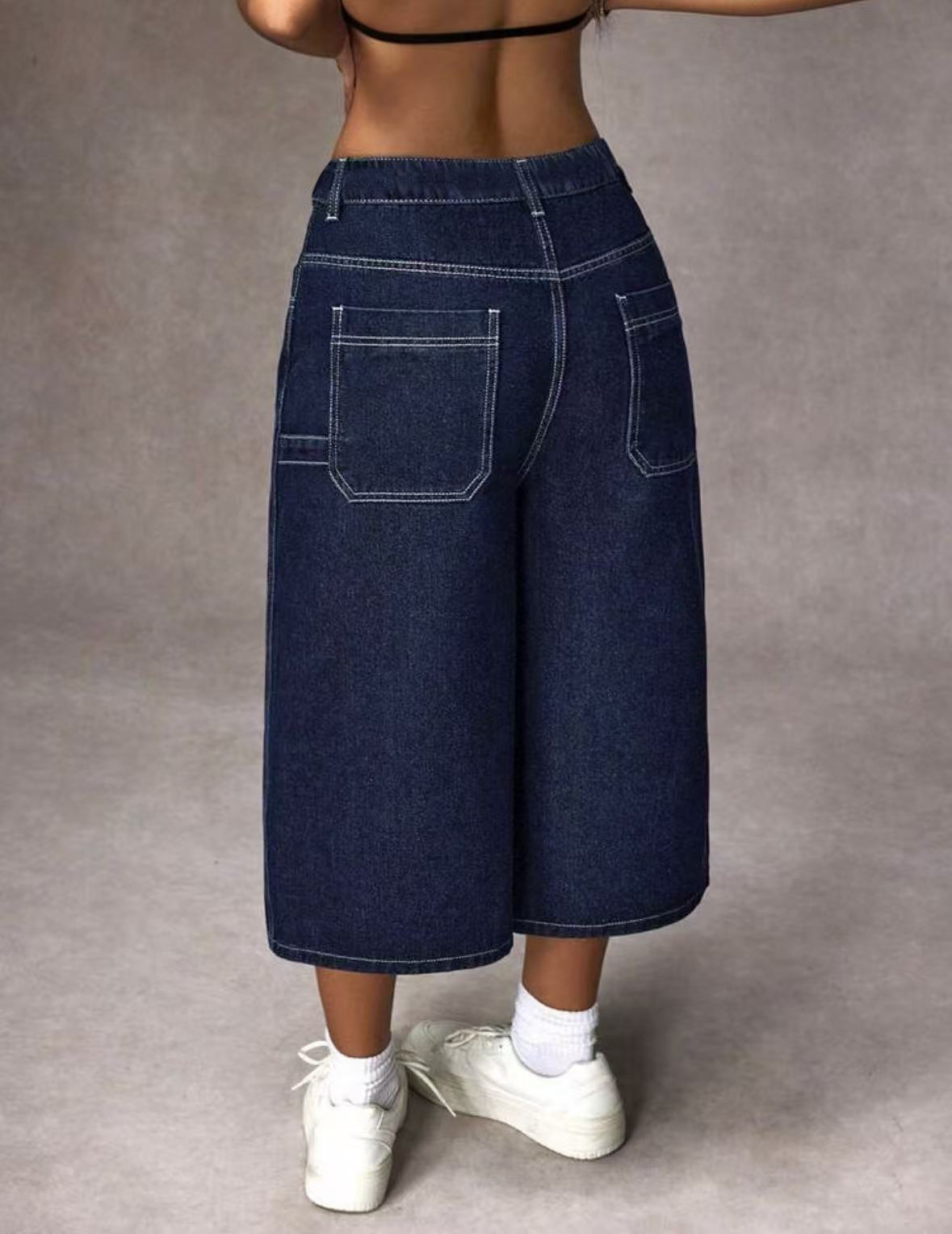 Retro ciemnoniebieskie dżinsy  – Mom Jeans Women recenzja i cena