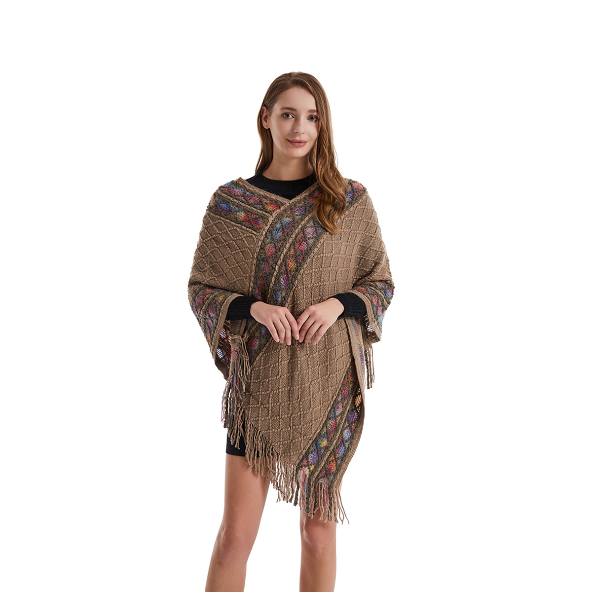 Kobiety Wiosna Jesień Ponczo U – Women'S Fashion Poncho recenzja i cena