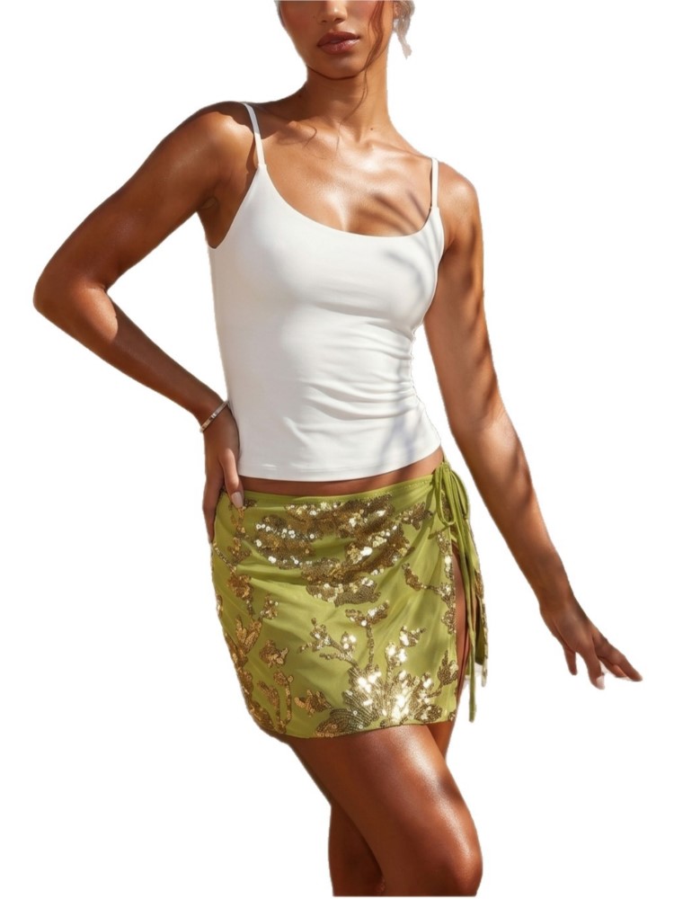 Damska spódnica z cekinami do  – Printed Wrap Skirt recenzja i cena