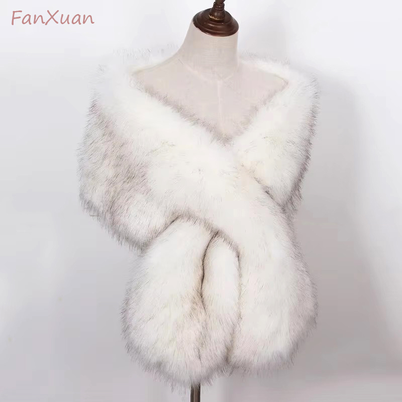 Faux Fox Fur Women Wraps Long  – Women'S Fashion Poncho recenzja i cena