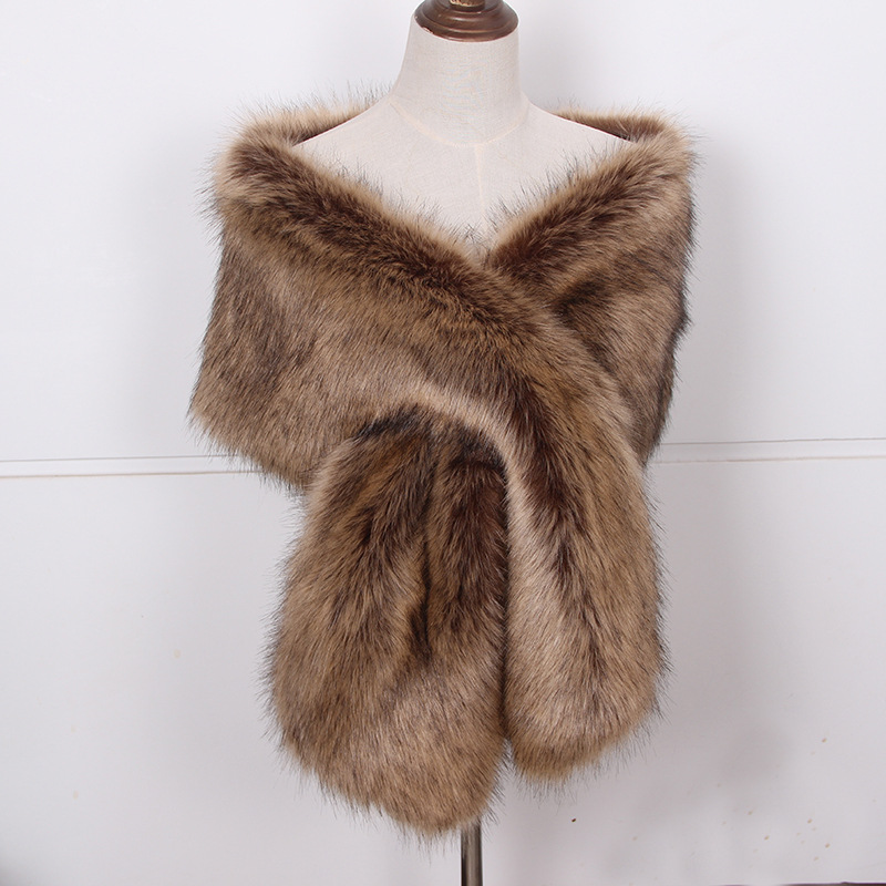Faux Fox Fur Women Wraps Long  – Women'S Fashion Poncho recenzja i cena